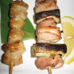 蕎麦 魯庵 - ぼんじり＆ねぎまの串焼き