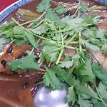 青龍 - ⑤宮城県産イシモチの揚げあんかけ、パクチー添え