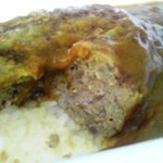 日の丸弁当 - ハンバーグカレーのアップ