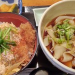 おぎ野 - ランチ。かつ丼セット。きしころ大盛。880円+100円也