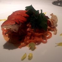 代官山ASO チェレステ 日本橋店 - オマール海老のクリームソース　トマトを練り込んだ自家製タリオリーニ（2018.8）