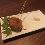 EBISUYA - 【お通し】トリュフのライスコロッケ トリュフ塩