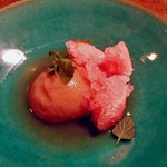 28&Vin - 桃のコンポートとスイカのシャーベット