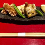 賛否両論 - マコモダケのおかき、トウモロコシのしんじょ、金針菜