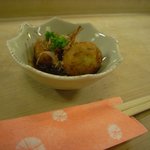 よってけふうちゃん - お通し（たこ焼き）