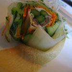 明治の館 - 野菜と干瓢を生湯波で巻き上げたサラダです