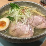 布施 細見商店 - 限定 さんま煮干冷やし塩ラーメン（￥800）