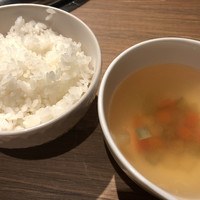 焼肉Garden MISAWA - ご飯とスープ(特選6種の焼肉ランチセット)