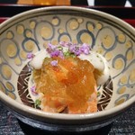 日本料理 晴山 - 車海老　茄子　胡麻和え