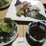 十米 越後の地酒×熟成豚 - お刺身2点盛りともずく酢