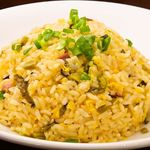 Fried rice with mustard greens