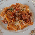 トラットリア オッティモ - ・モツのピリ辛トマトソース パッパルデッレ