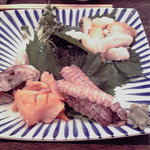 金田丸 - 貝３種類にシャコの盛り合わせ