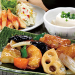 旬菜うちごはん 菜々家 - 彩野菜と真鱈の黒酢あん定食