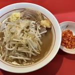 千里眼 - ラーメン 麺140g ヤサイ少なめ・ニンニク・ショウガ・カラアゲ別皿で 750円