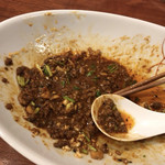 SHIBIRE NOODLES 蝋燭屋 - 汁無し担々麺のあと(美味そ〜)