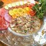 前菜　前菜①走水産かますの炙りフランボワーズビネガーのドレッシング