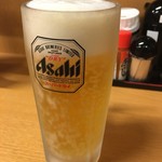 純豚骨ラーメン鶯 - 生ビール