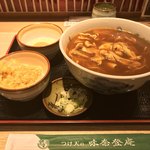 味奈登庵 - カレー南蛮そば 大盛り＋揚げ玉＋玉子♡