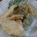 十割そば ゆう賀 - 野菜天+とり天