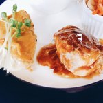 Cafe Ponte  - 白身魚の西京焼き マヨネーズソース和えと照り焼きチキン