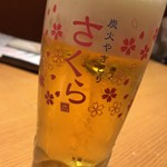 炭火やきとり さくら  - 生ビール