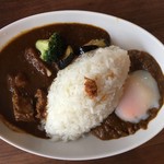 天馬 - ビーフカレー&キーマカレーハーフ（大盛）