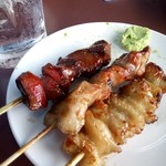 やきとり次郎 - れば、もも、かわ！ストックから焼き直しで塩でヨロシクとわがまま言った♡