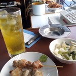 やきとり次郎 - 真夏の昼はヤバイ(笑)　爽やかに緑ハイで！