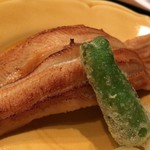 まき村 - 江戸前梅雨穴子の一本寿司 獅子唐揚