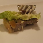 レストラン ナガタケ - 冷たいオードブル（トマトのムース、サーモン、鴨のパテ）