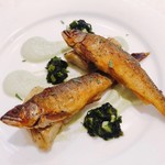 北島亭 - 2018.7.  和歌山県産 あゆのコンフィ きゅうりのソース