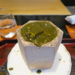 日本料理 晴山 - 30年9月　福井黒鮑肝ソース　雲丹リゾット