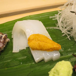 鮨 なかもと - 水烏賊　雲丹のせ