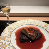 うなぎ時任 - うなぎの赤ワイン煮とフォアグラ　貴腐ワインと共に