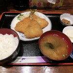 かのう屋 - 真アジフライ定食680円