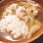 やまめ庵 - 椀ものは鮎のつみれ、赤鶏とシメジと牛蒡入り(^^)