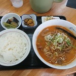 Ramen Tsukasa - もつ煮ラーメン と 餃子ライス セット