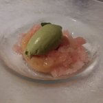 PRIMO - 桃のコンポートとジュレ　グラニテ　ミントのジェラート（2018.8-2）