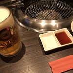 焼肉ジュゲン - 基本セットに ビール