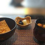 鉄板焼 やまなみ - お食事【ガーリックライス・漬物・味噌汁】