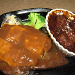 肉の万世 本店 - ﾊﾝﾊﾞｰｸﾞ300g＆ﾋﾞｰﾌｼﾁｭｰ（ﾁｰｽﾞW追加）