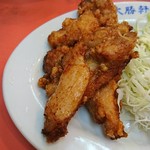 大勝軒 - ミニ唐揚げ定食 600円(ライス半分で-50円→550円)