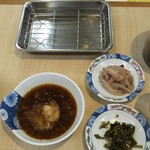 天ぷら七八 - セッティング  あと御飯と味噌汁