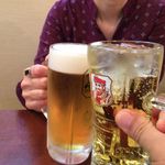 紅梅園 - H.30.8.18.昼 ブラックニッカハイボール 400円税別 vs アサヒスーパードライ生ビール(中) 500円税別 de 乾杯♪