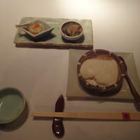赤坂うまや - お通し（ゴーヤのお浸し、小あじの南蛮漬け、汲み豆腐）