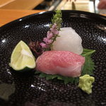 日本料理 たかむら - 真子鰈と三陸産本鮪の大トロ