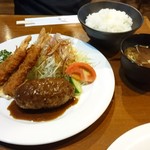 洋食軒石井 - エビフライ&ハンバーグ定食