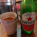 アジアンカレー専門店 ハバカーる。 - アジアンビール、ビンタン？  コップがキンキン冷々