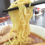 ラーメン ふくや - 醤油ラーメン５００円の麺のアップ【２０１８年９月】
